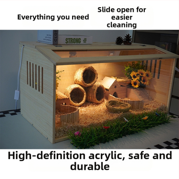 Дървена развъдна клетка за хамстери – пълен комплект за отглеждане (Материал: дърво; Обект: хамстер; Бранд: Друг)