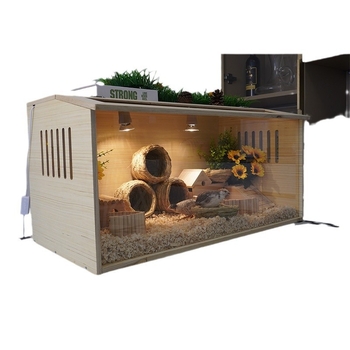 Дървена развъдна клетка за хамстери – пълен комплект за отглеждане (Материал: дърво; Обект: хамстер; Бранд: Друг)