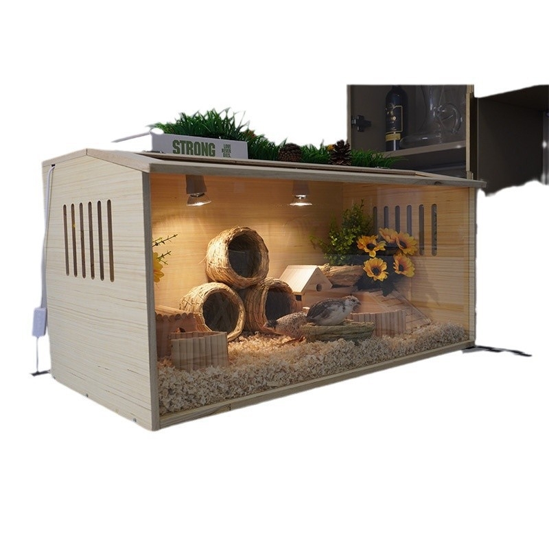 Дървена развъдна клетка за хамстери – пълен комплект за отглеждане (Материал: дърво; Обект: хамстер; Бранд: Друг)