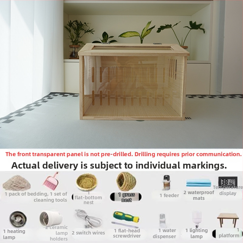 Дървена развъдна клетка за хамстери – пълен комплект за отглеждане (Материал: дърво; Обект: хамстер; Бранд: Друг)