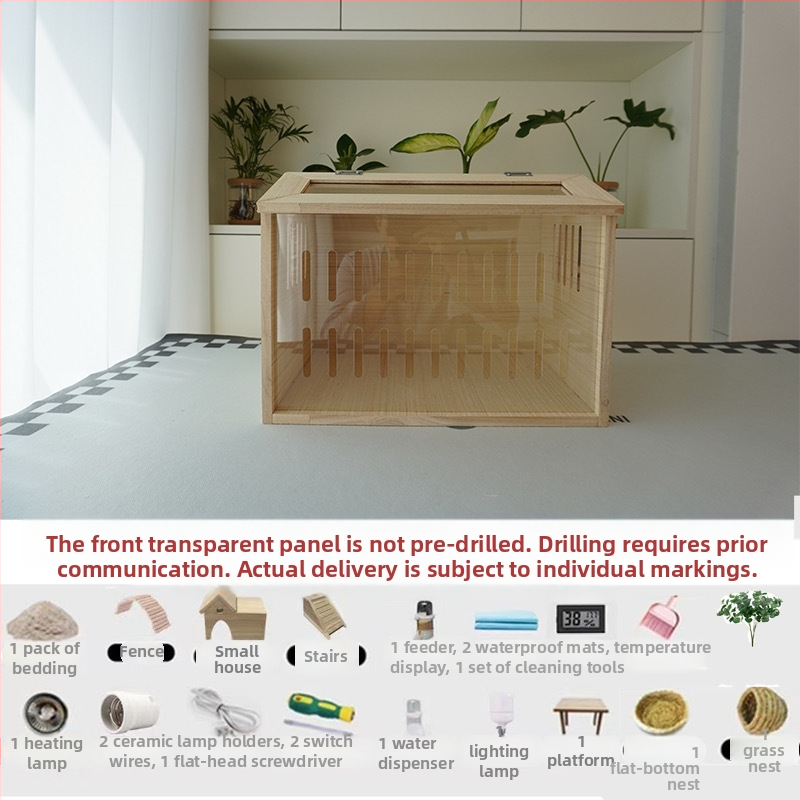 Дървена развъдна клетка за хамстери – пълен комплект за отглеждане (Материал: дърво; Обект: хамстер; Бранд: Друг)