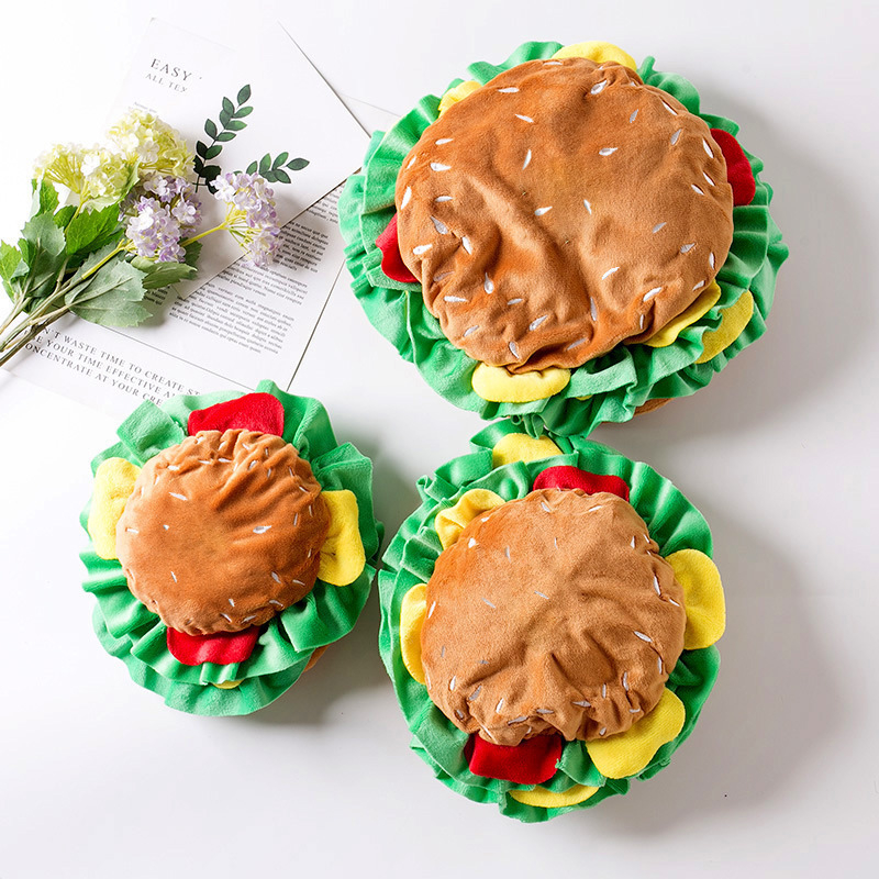 Hamburgerio kepurė šunims ir katėms — karikatūrinė kepurė, juokingas aksesuaras, universali naudojimas, kilmė Jiangsu