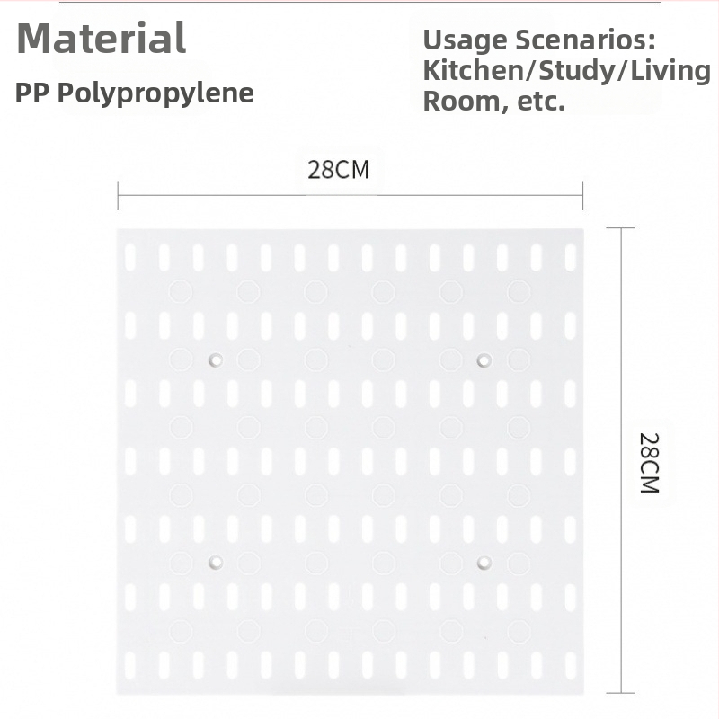 Стенно монтиран рафт от ковано желязо с кръгли отвори за съхранение на инструменти — модерен минималистичен дизайн