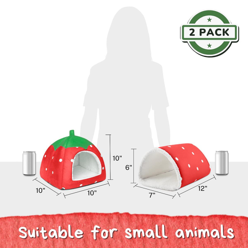 Σετ καταφύγιου και τούνελ για ινδικά χοιρίδια, 2 τεμάχια, από φλανέλ, για μικρά κατοικίδια
