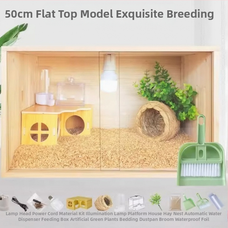 Клетка за развъждане на пъдпъдъци от масивно дърво с изолирана камера за хамстери и пъдпъдъци