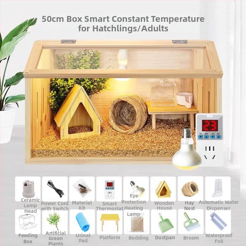 Клетка за развъждане на пъдпъдъци от масивно дърво с изолирана камера за хамстери и пъдпъдъци