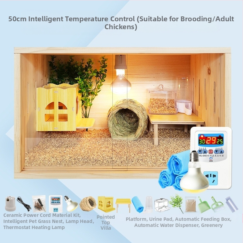 Клетка за развъждане на пъдпъдъци от масивно дърво с изолирана камера за хамстери и пъдпъдъци