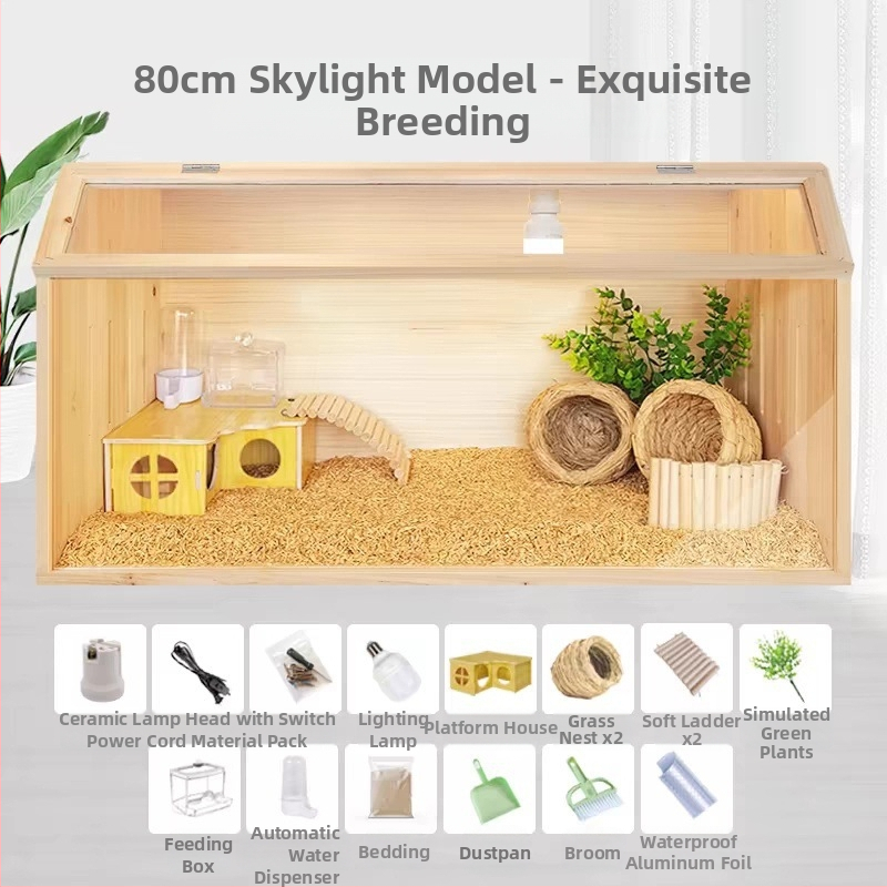 Клетка за развъждане на пъдпъдъци от масивно дърво с изолирана камера за хамстери и пъдпъдъци