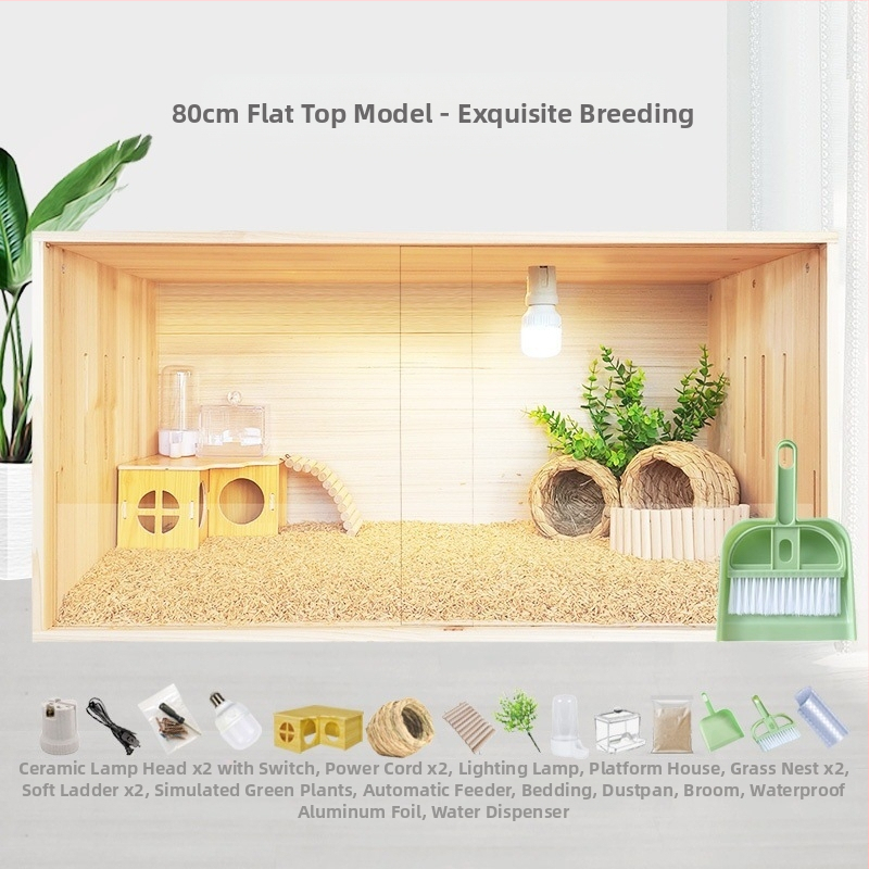 Клетка за развъждане на пъдпъдъци от масивно дърво с изолирана камера за хамстери и пъдпъдъци