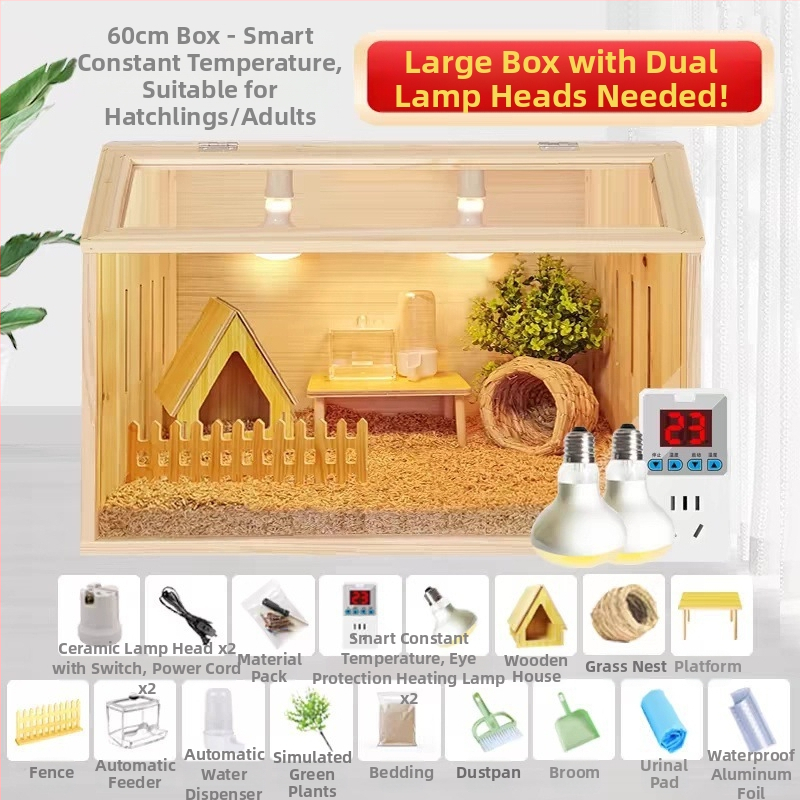 Клетка за развъждане на пъдпъдъци от масивно дърво с изолирана камера за хамстери и пъдпъдъци