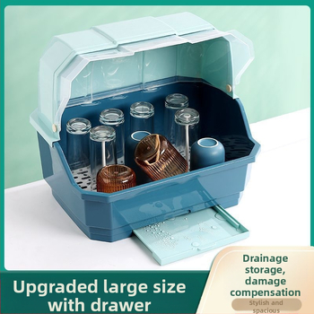 Πλαστικό τοίχου ράφι πιάτων με αποστράγγιση – για ποτήρια, μπολάκια και πιάτα, προστασία από σκόνη, χωρίς εγκατάσταση