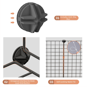 Iekštelpu mājdzīvnieku siena - kaķu aizsardzības vārti, modulāra barjera maziem un vidējiem suņiem, dzelzs stieple, zīmols Seven, imports: Nē