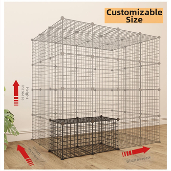 Iekštelpu mājdzīvnieku siena - kaķu aizsardzības vārti, modulāra barjera maziem un vidējiem suņiem, dzelzs stieple, zīmols Seven, imports: Nē