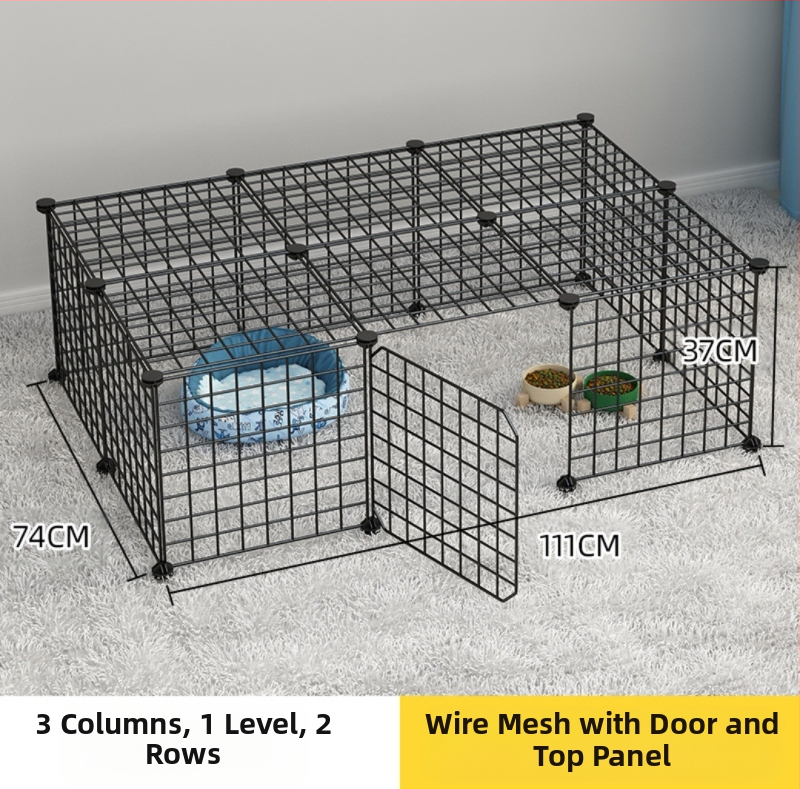 Iekštelpu mājdzīvnieku siena - kaķu aizsardzības vārti, modulāra barjera maziem un vidējiem suņiem, dzelzs stieple, zīmols Seven, imports: Nē