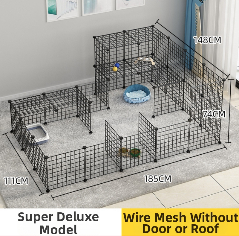 Iekštelpu mājdzīvnieku siena - kaķu aizsardzības vārti, modulāra barjera maziem un vidējiem suņiem, dzelzs stieple, zīmols Seven, imports: Nē