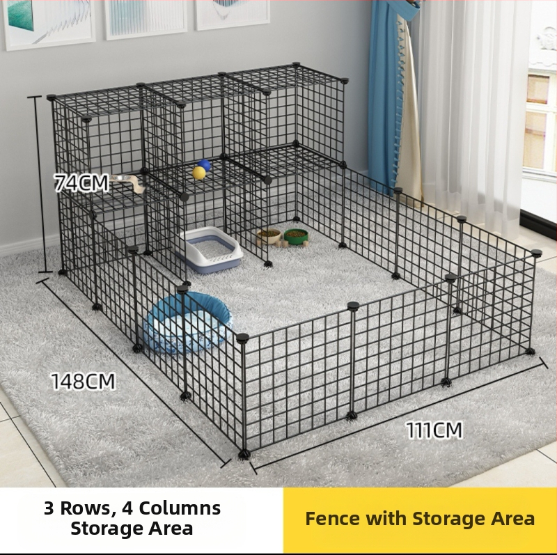 Iekštelpu mājdzīvnieku siena - kaķu aizsardzības vārti, modulāra barjera maziem un vidējiem suņiem, dzelzs stieple, zīmols Seven, imports: Nē