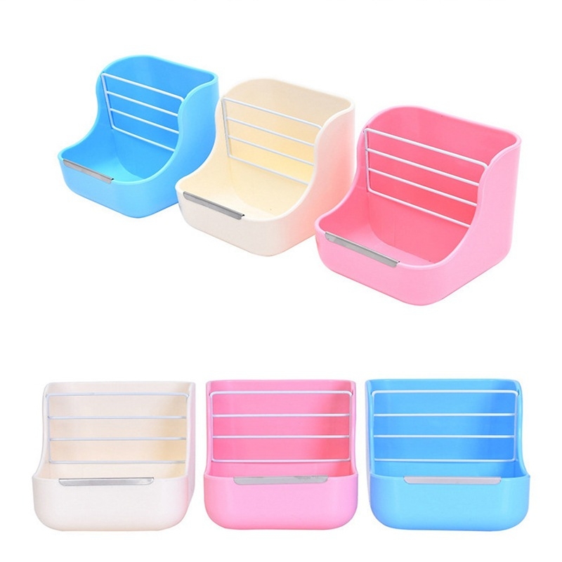 Coș de hrană pentru porcușor de Guinea și iepuri; suport pentru fân (Material: Plastic + plasă de fier; Brand: Sally; Potrivit pentru: porcușori de Guinea, iepuri și alte animale mici)