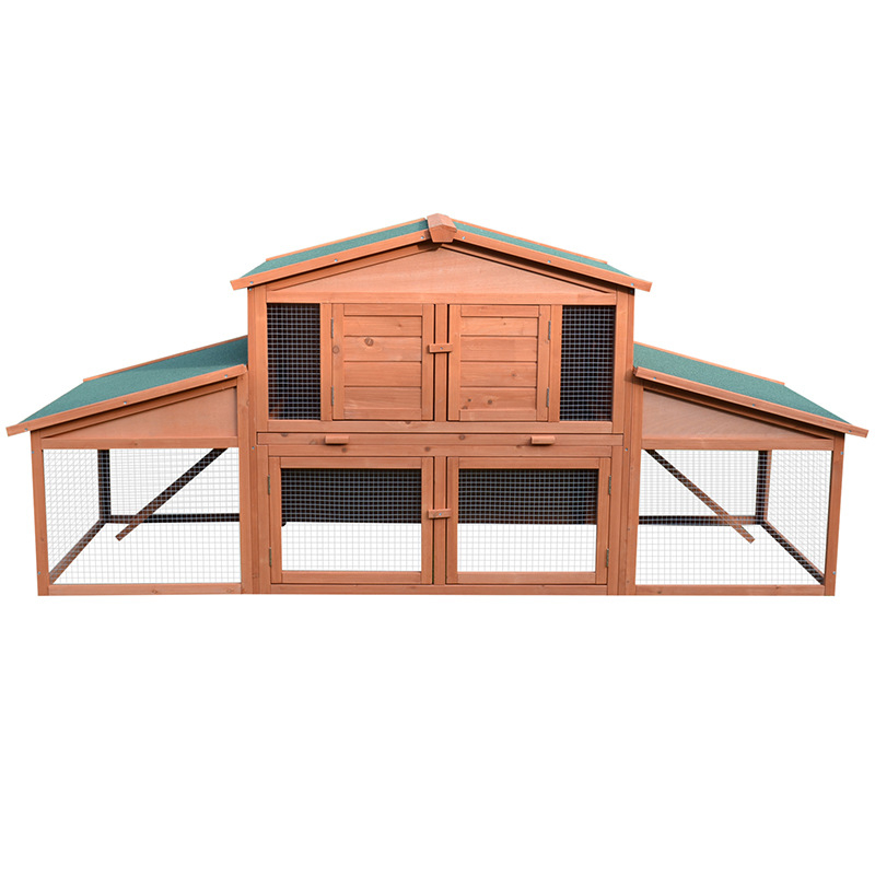 Двоен слой дървена клетка за зайци с гнездо и отделение