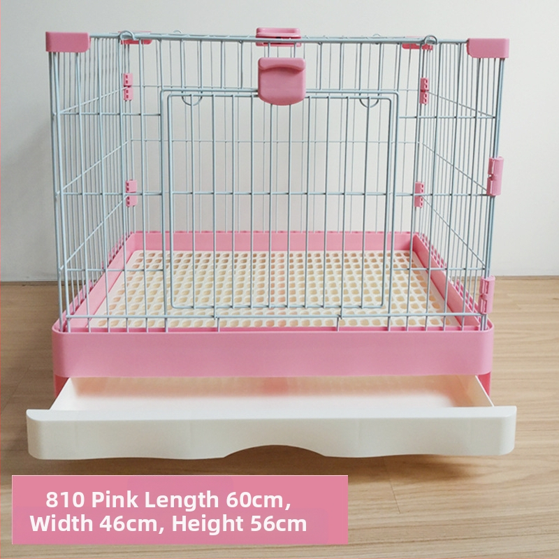 Пластмасова клетка за зайци с издърпващ се лотък за автоматично почистване, двуетажна клетка за домашни любимци