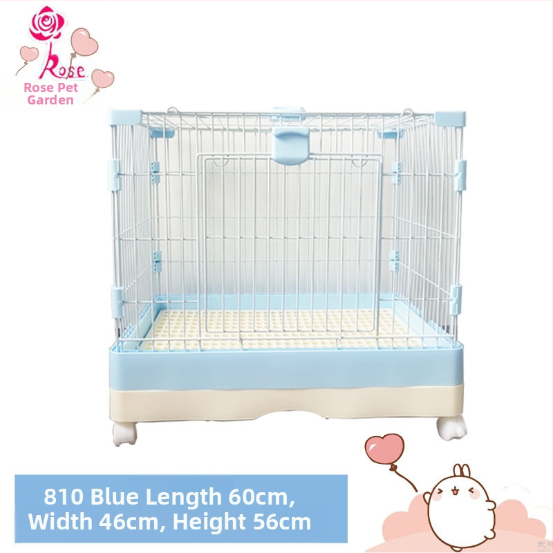 Пластмасова клетка за зайци с издърпващ се лотък за автоматично почистване, двуетажна клетка за домашни любимци