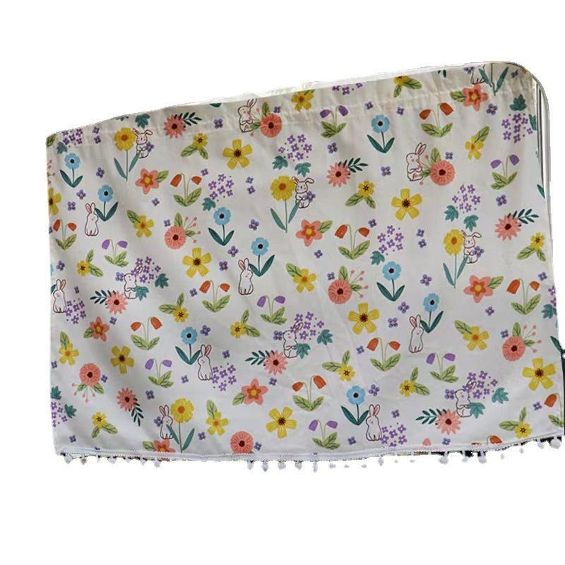 Automobilio lango skydelis su gėlių raštu, medvilnės audinys, tvirtinimas siurbimo puodeliu, universalus pritaikymas langams, saulės apsauga ir šilumos izoliacija