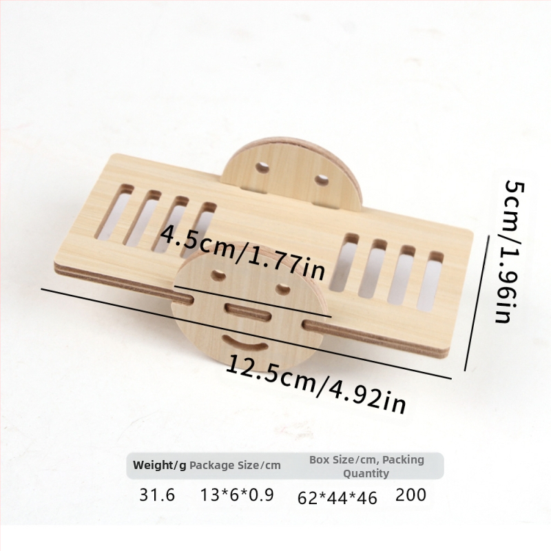 Хамстер дървена къща със спално гнездо и двуетажна вила — солидно дърво, Pet taro