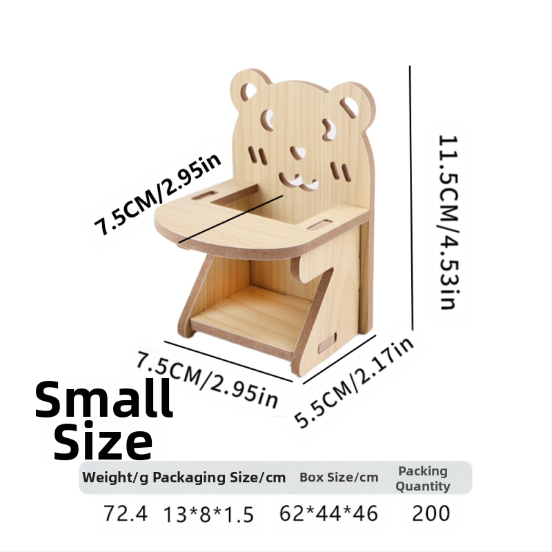 Hamstera koka māja ar guļvietu un divstāvu vilu — ciets koks, Pet taro