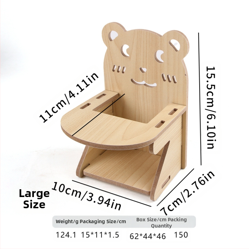 Hamstera koka māja ar guļvietu un divstāvu vilu — ciets koks, Pet taro