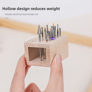 Οργανωτής μανικιούρ από ξύλο, ιαπωνικού στυλ, επιτραπέζιος με πολλαπλές τρύπες για εργαλεία περιποίησης νυχιών