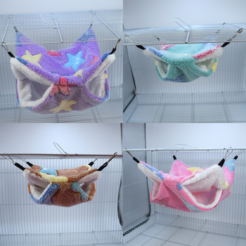 Хамстер висяща двуслойна фланелена хамак-легло, топло спално място за малки домашни любимци