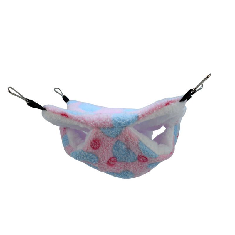 Хамстер висяща двуслойна фланелена хамак-легло, топло спално място за малки домашни любимци