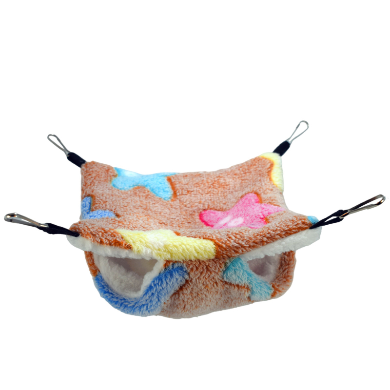 Хамстер висяща двуслойна фланелена хамак-легло, топло спално място за малки домашни любимци