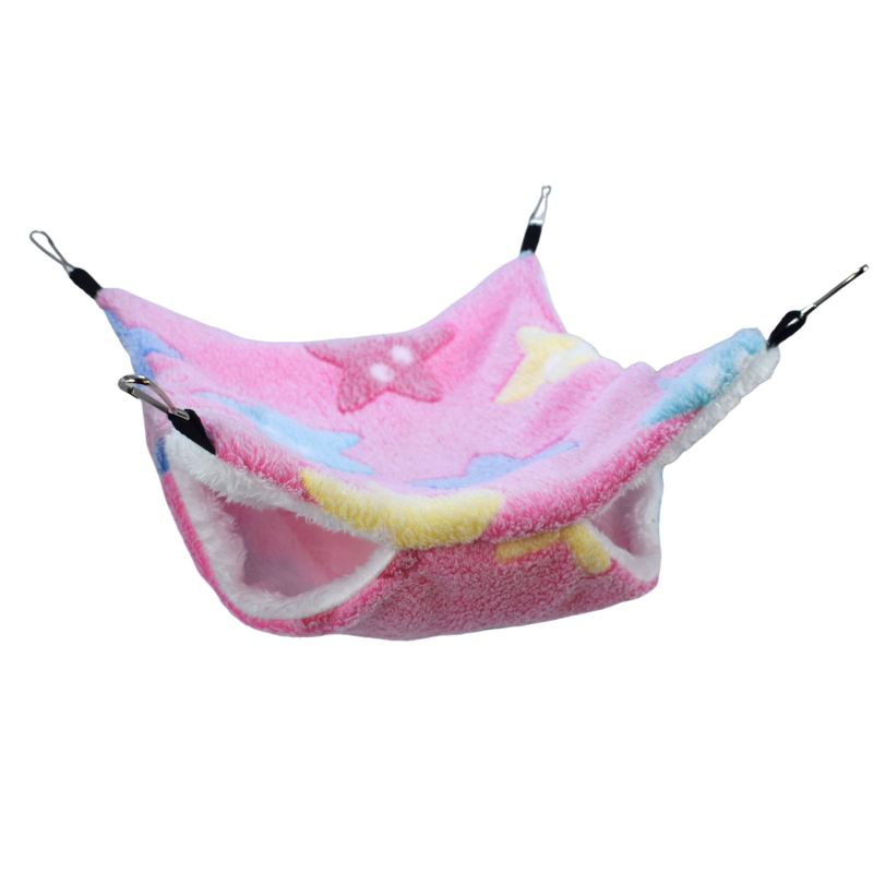 Хамстер висяща двуслойна фланелена хамак-легло, топло спално място за малки домашни любимци