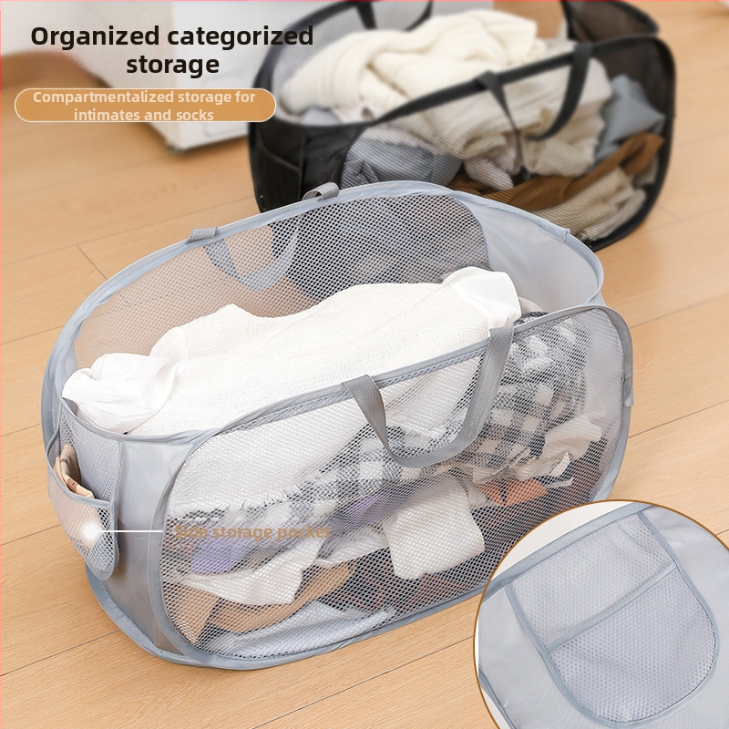 Kvadratinė skalbinių krepšys, poliesterio audinys; prekės ženklas Lu ren; tinka vonios kambariui, namams ir miegamajam; dėžutėje 100 vnt.