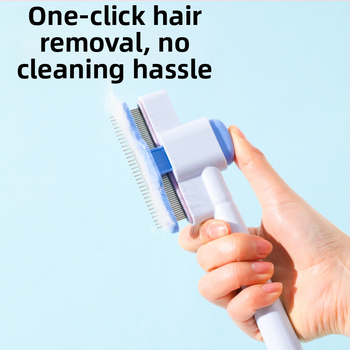 Meow Heart Baby Гребен за домашни любимци за котки и кучета — неръждаема стомана, гребен за бълхи със самопочистване