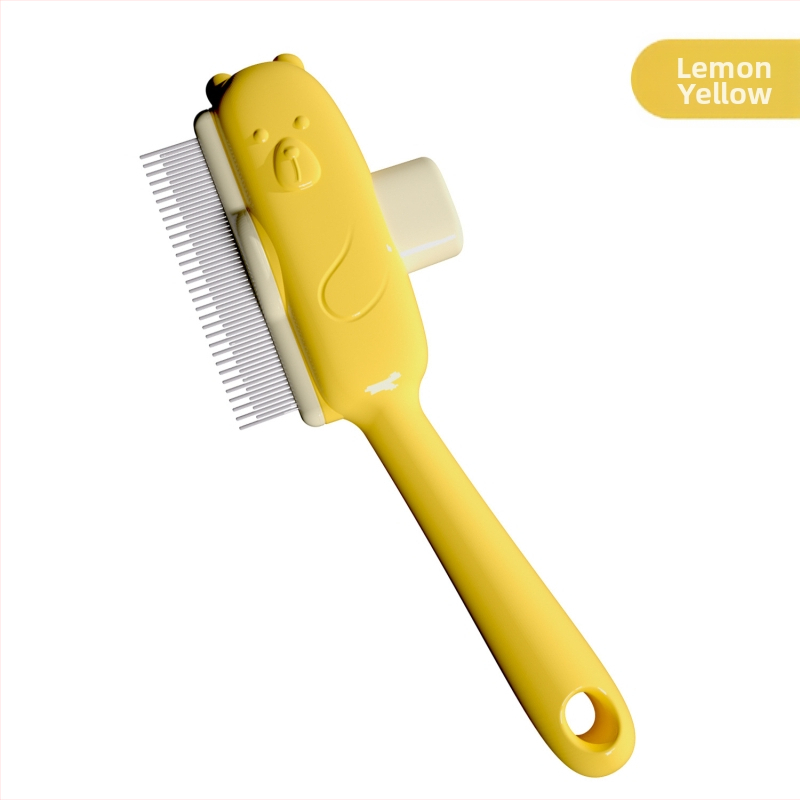 Meow Heart Baby Гребен за домашни любимци за котки и кучета — неръждаема стомана, гребен за бълхи със самопочистване