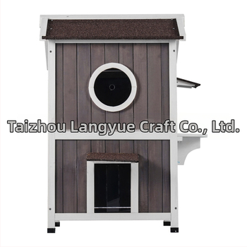 Εξωτερική κατοικία κατοικίδιων - ξύλινο σπιτάκι γάτας, αποσυναρμολογούμενο και συναρμολογούμενο, μάρκα LANYO, υλικό: MDF πλάκα