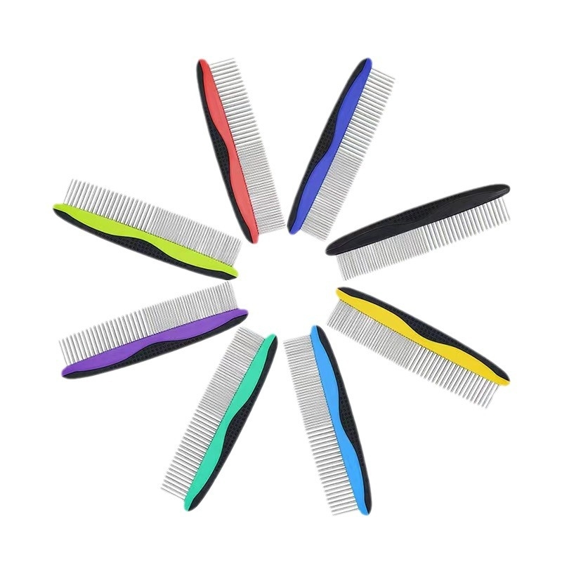 Гребен за домашни любимци за котки и кучета — премахва опадалата козина; материали: TRP, пластмаса и неръждаема стомана; марка Domestic