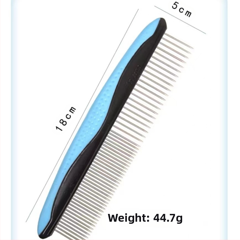 Гребен за домашни любимци за котки и кучета — премахва опадалата козина; материали: TRP, пластмаса и неръждаема стомана; марка Domestic