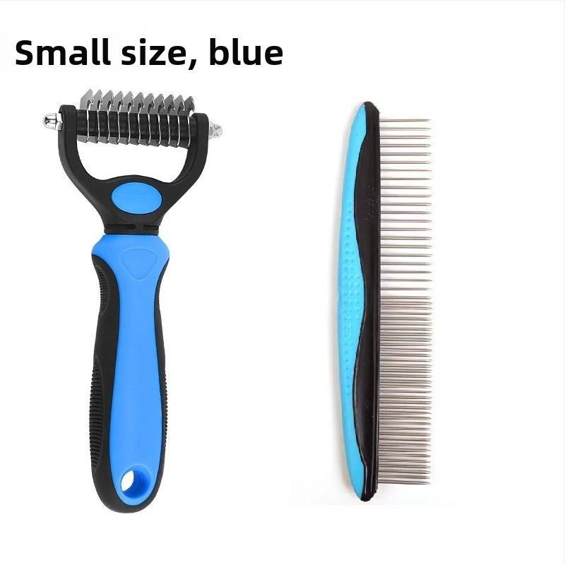 Гребен за домашни любимци за котки и кучета — премахва опадалата козина; материали: TRP, пластмаса и неръждаема стомана; марка Domestic