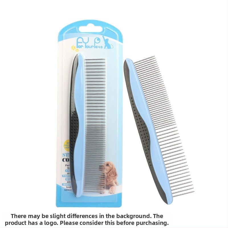 Гребен за домашни любимци за котки и кучета — премахва опадалата козина; материали: TRP, пластмаса и неръждаема стомана; марка Domestic