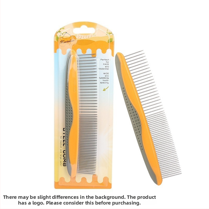 Гребен за домашни любимци за котки и кучета — премахва опадалата козина; материали: TRP, пластмаса и неръждаема стомана; марка Domestic