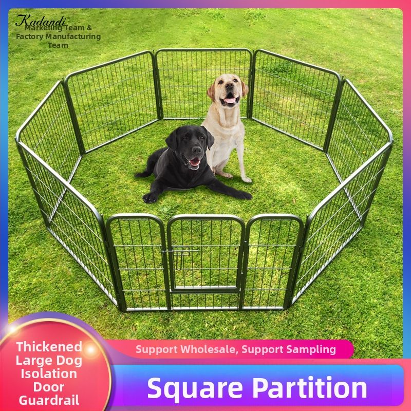 Cardandi dzelzs stiepļu suņu siena, pārnēsājama saliekamā galvanizētā suņu siena, 6–8 paneļi, priekš maziem un vidējiem suņiem