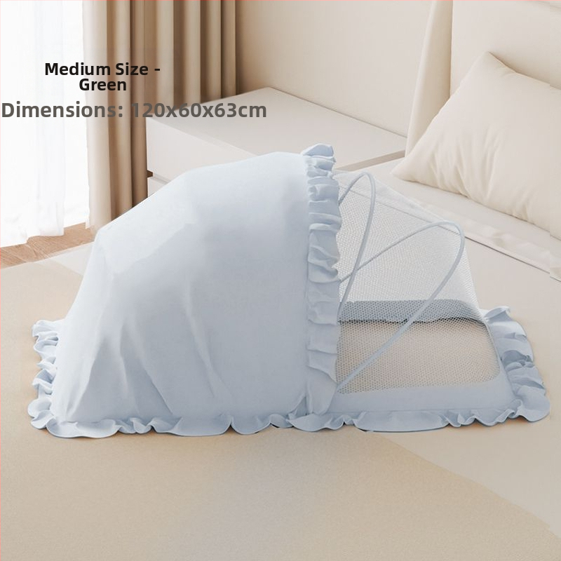 Salokāms guļvates moskītu tīkls zīdaiņiem 0–1 gadu vecumā, ar stiklašķiedras caurulēm