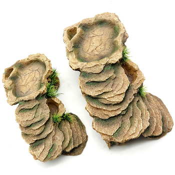 Πλατφόρμα ηλιοθεραπείας και αναρρίχησης χελώνας για ενυδρείο - οικολογική ρητίνη, διακοσμητικό πέτρινο σχέδιο, Harry Pet