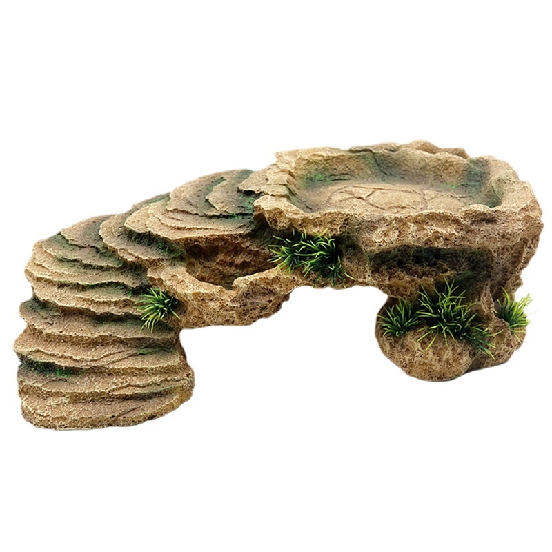 Akváriumi teknős napozó- és mászóplatforma - környezetbarát gyanta, köves dekoráció, Harry Pet