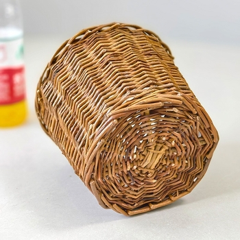 Χειροποίητη πλεκτή γλάστρα από ρατάν για γραφείο ή δάπεδο, αναπνέουσα, βιοδιασπώμενη και ανθεκτική