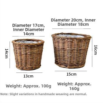 Χειροποίητη πλεκτή γλάστρα από ρατάν για γραφείο ή δάπεδο, αναπνέουσα, βιοδιασπώμενη και ανθεκτική