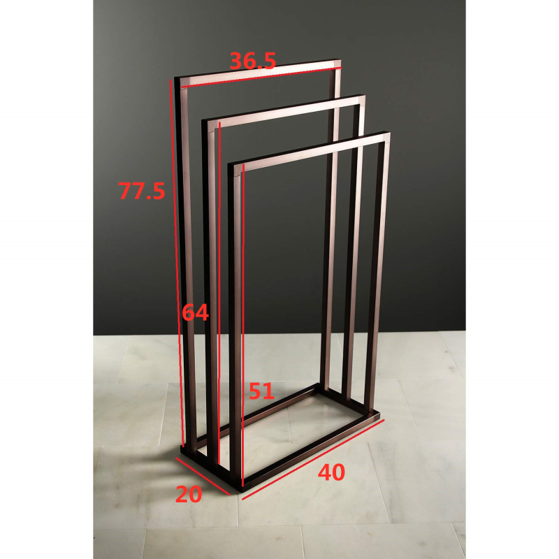 Ράφι πετσετών δαπέδου μπάνιου, διπλό επίπεδο από σίδηρο, επίστρωση bake varnish, φορτίο 10 kg, μοντέρνο στυλ