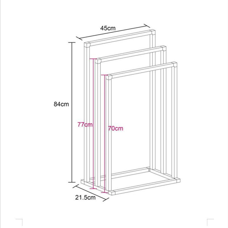 Ράφι πετσετών δαπέδου μπάνιου, διπλό επίπεδο από σίδηρο, επίστρωση bake varnish, φορτίο 10 kg, μοντέρνο στυλ